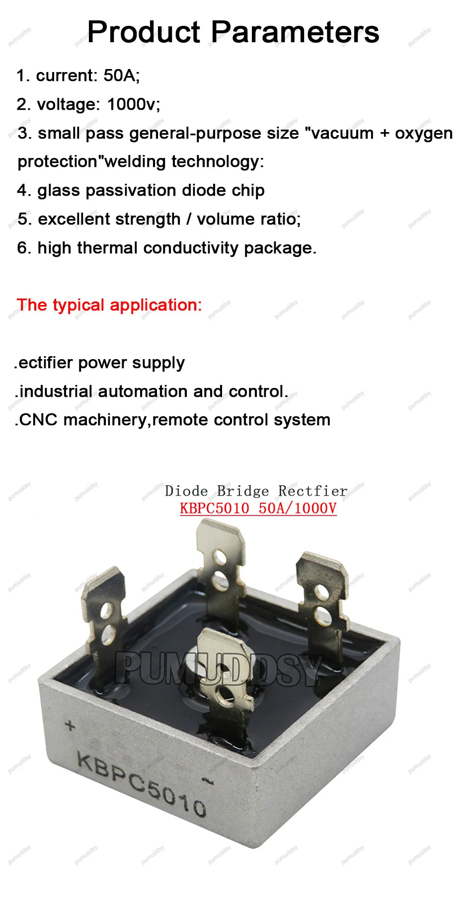 1PCS KBPC5010 Diode Bridge bridge rectifier KBPC3510 KBPC1510 SKBPC5016 New and Original