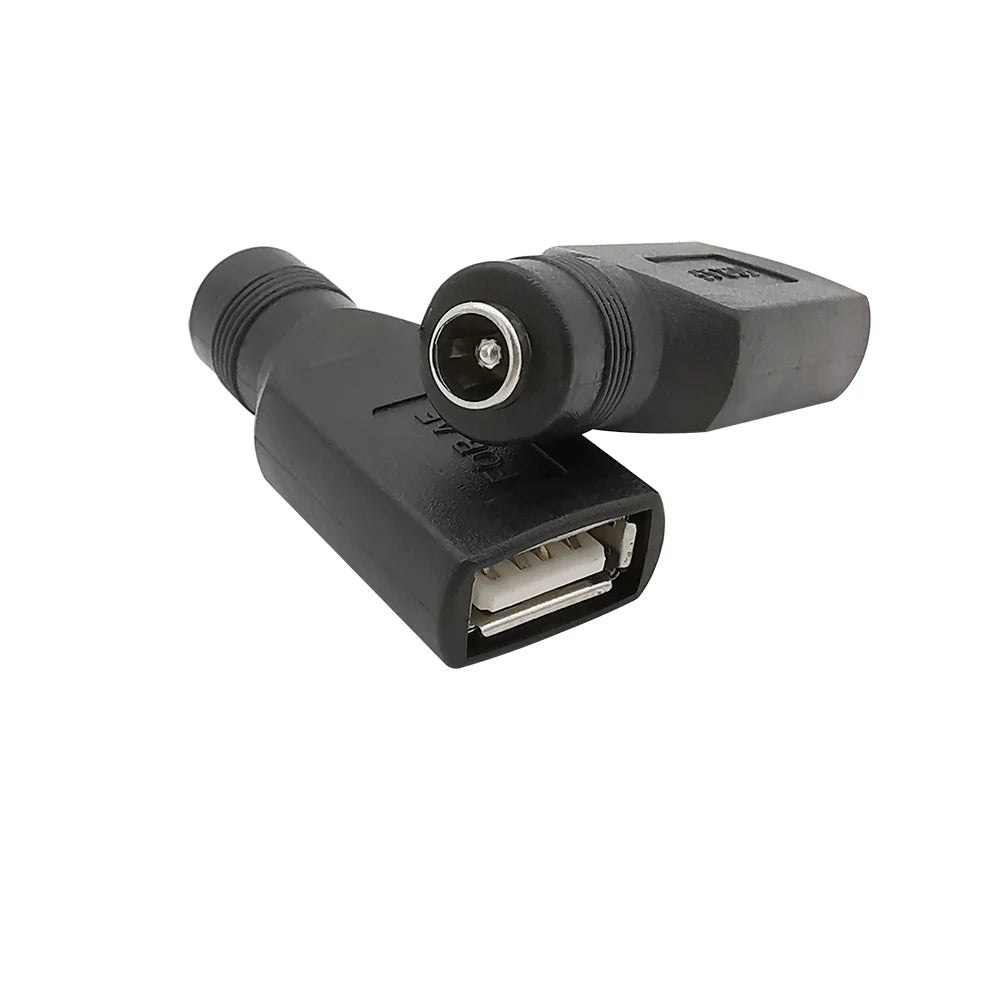 2Pcs DC Power 5.5x2.1mm Female To USB Female Adapter 5V DC Jack To USB Jack Charging Interface Converter Connector Accessories
