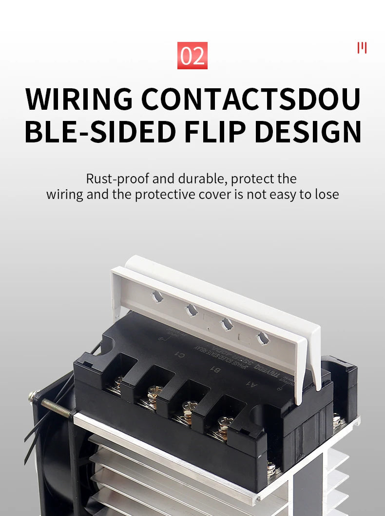 40/60/80/100/120/150/200A Three-phase Solid State Relay DC Control AC 380V 40A SSR-3 DC-AC Complete Set (Relay, Heat Sink, Fan)