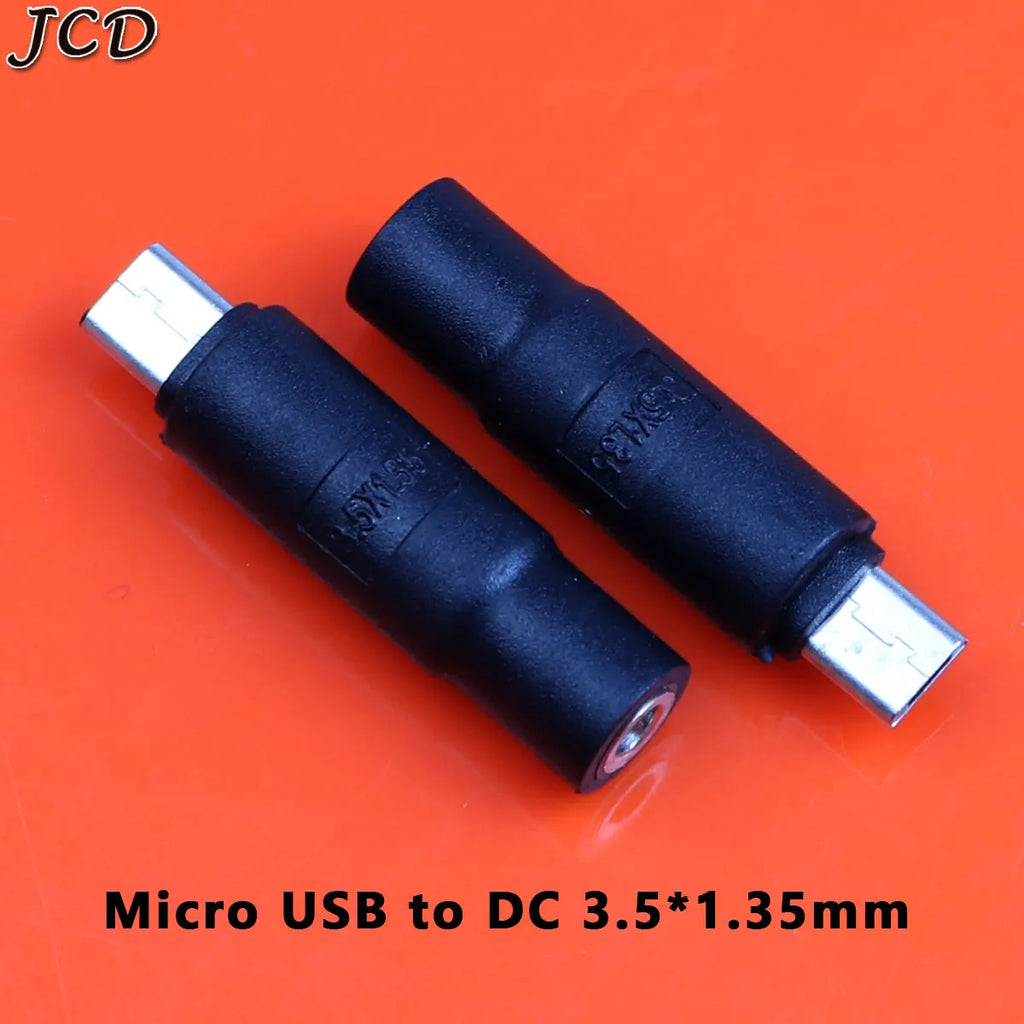 JCD 1pcs 3.5x1.35 4.0x1.7mm DC Power Female to Micro USB 2.0 Male Plug Connector Adapter for Smartphone Tablet Charger Converter