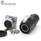 XHP20, IP67 2 3 4 5 67 8 9 10 12-Pin Waterproof Electrical Connector, 20mm Aviation Square Panel Mounting Male Plug