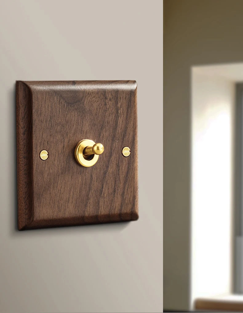 Toggle Wall Switch 1-4 Gang, Solid Wood Frame, EU French Wall Socket, Flush / Surface Mounting, Z6 Wallpad