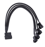 RGEEK 30cm Molex 4 Pin To 4 X 3/4-Pin 5V12V Usb Sleeved Dual Fan Power Adapter Cable
