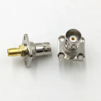 10Pcs Brass SMA Female to BNC Female Plug SMA / BNC  F/F with 4 Hole Flange Mount Adapter Connector
