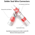 Solder Seal Wire Connectors - Heat Shrink Solder Butt Connectors - Solder Connector Kit - Automotive Insulated Waterproof