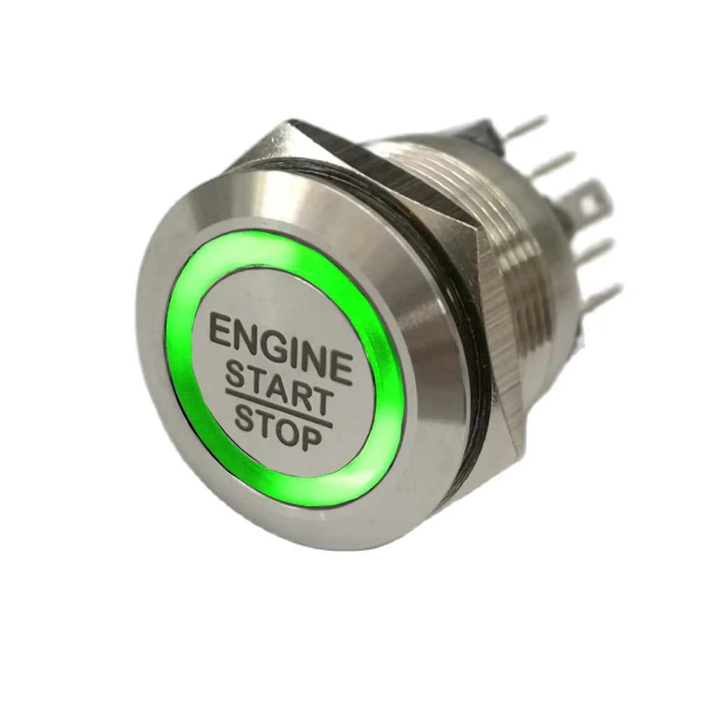 19mm 22mm 25mm 30mm Laser 'ENGINE START STOP' Engine Button ON OFF Ring Illuminated Momentary Push Button Switch+CE+RoHS