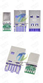 1/5Set PD Fast Charge Type-C USB 65W 5A  Male Connector Welding With 5Pin PCB + Type A Male 5Pin USB DIY OTG Data Charge DIY KIT