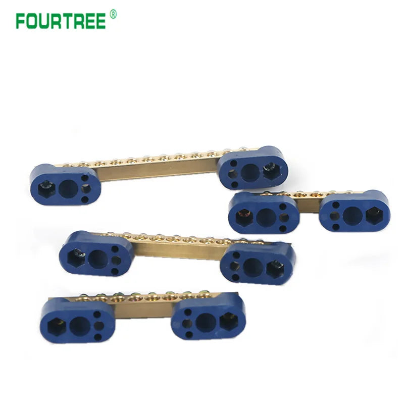 1Pcs Brass Wiring Terminal Row Zero Strip Flame Retardant Distribution Box Connection Terminal Adjustable Mounting Holes 4-16Pin