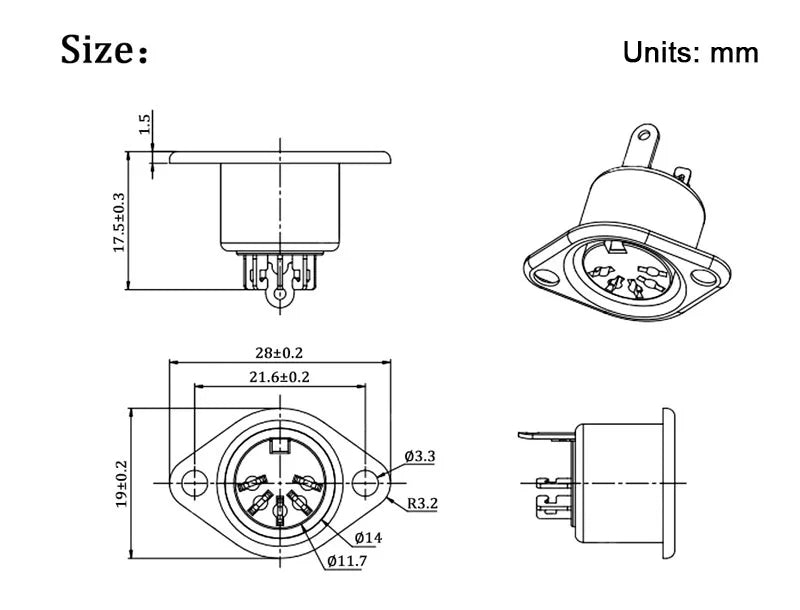 5/10Pcs Keyboard Socket DIN S Terminal Connector Female Jack Mount Adapter 3P 4P 5P 6P 7P 8P Computer MIDI Cable Solder Adapter