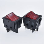 5pcs 30A 250V KCD2 KCD4 Rocker Switch DPST 4 Pin 6Pin Red Lighted 120V Rocker Toggle Switch ON Off Heavy Duty 22*29 High voltage