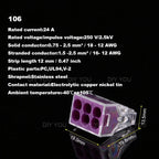 25/50/100PC DIY YOU 102/103D/104D/104/106/108 Universal Compact Wire Wiring Connector Conductor Terminal Block With Lever