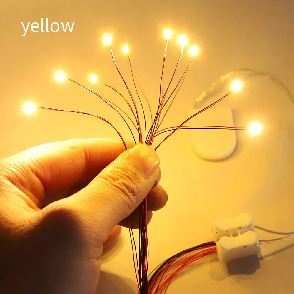 10pcs 0805 SMD Led Lamp Plus 1pc Free 3V CR2032 Button Cell Battery Box Without Battery Model Train DIY Model Making/Diorama