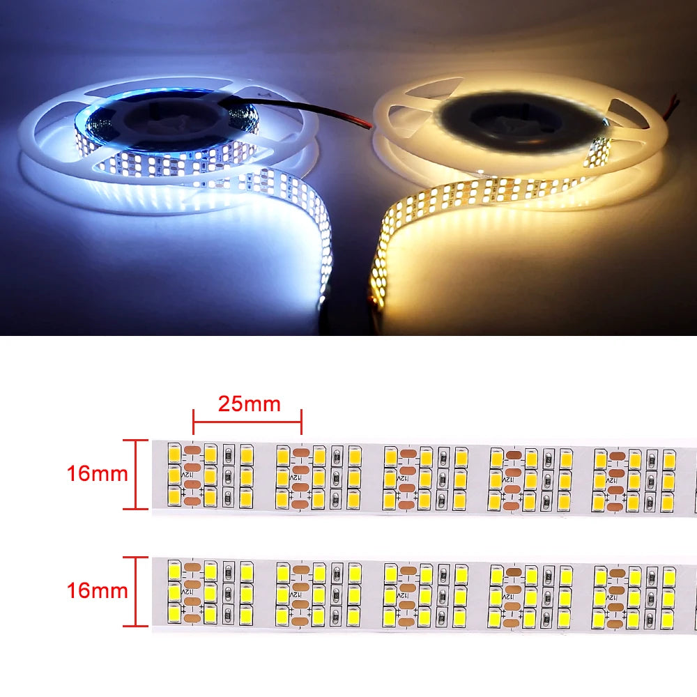 12V 24V LED Strip SMD 2835 Flexible LED Tape 5M 120 240 480Leds/m Waterproof Ribbon Diode Room Decor Warm Natural Cool White