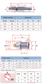 1Set 0B Connector 2 3 4 5 6 7 9 Pin FGG Plug For Sound Device Metal Circular  Plug Cable Connector EGG Socket