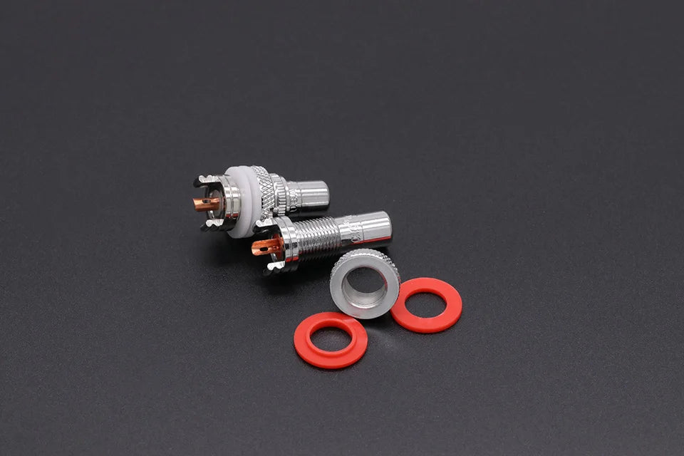 1pair/2pcs Luxury Gold plated RCA Jack Connector Panel Mount Chassis Audio Socket Plug Bulkhead with NUT Solder CUP 3Colors