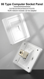 86 Type Computer Socket Panel CAT5E CAT6/6A/7/8 Network Module RJ45 Keystone Cable Interface Outlet Wall Switch