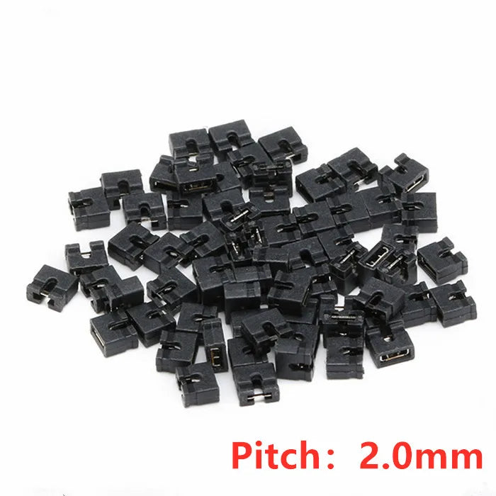 50PCS 2.0MM Pitch Open Top Jumper Cap Black Opening 2MM Pin Header Connection Block