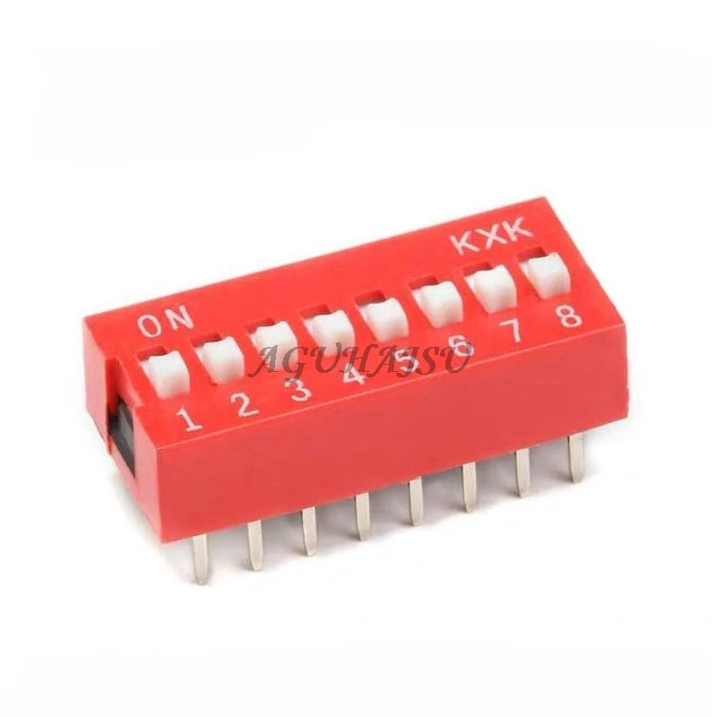 10PCS Slide Type Switch Module 1 2 3 4 5 6 7 8 9 10 12 Bit 2.54mm Position Way DIP Red Pitch Toggle Switch Red Snap Switch