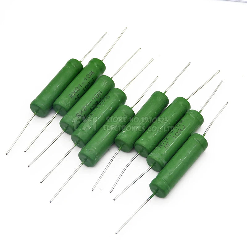 5pcs RX21 10W Wire Wound Resistance 5% 1R 10R 100R 1K 10K 12K 15K 18R 20R 22R 24R 27R 30R 33R 36R Resistor
