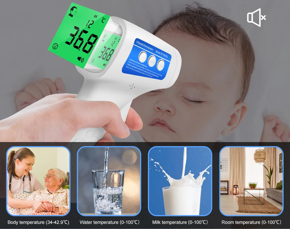 Cofoe 2 in 1 Digital Forehead & Ear Thermometer Non-Contact Medical Thermometer Baby/Adult  ±0.1℃ Temperature precise Measure