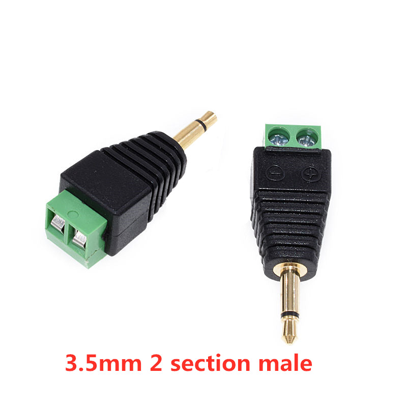 Earphone Audio Jack 3.5mm Connector Stereo Adapter 3.5mm RCA Audio Mono Channel Plug to Screw Terminal Audio Mono Channel Plug