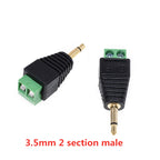 Earphone Audio Jack 3.5mm Connector Stereo Adapter 3.5mm RCA Audio Mono Channel Plug to Screw Terminal Audio Mono Channel Plug