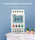 TOMZN 3 Phase Din Rail Adjustable Under Over Voltage Protector Voltage Monitoring Sequence Protection Relay