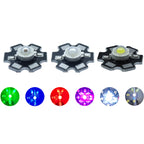 10pcs 1W 3W High Power LED Full Spectrum White Warm white Green Blue Deep Red 660nm Royal blue IR UV With 20mm Black Star PCB