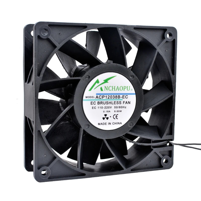 ANCHAOPU EC Brushless Cooling Fan AC 110V 120V 220V 240V Ball Bearing 2 Lines 60mm 70mm 80mm 92mm 120mm 140mm For Cabinets