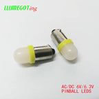 50pcs BA9S T4W #44 #47 Milk White Dome 2x 5630SMD Various Color Non Polarity AC DC 6V 6.3V Bally Pinball Game Machine Led Bulbs