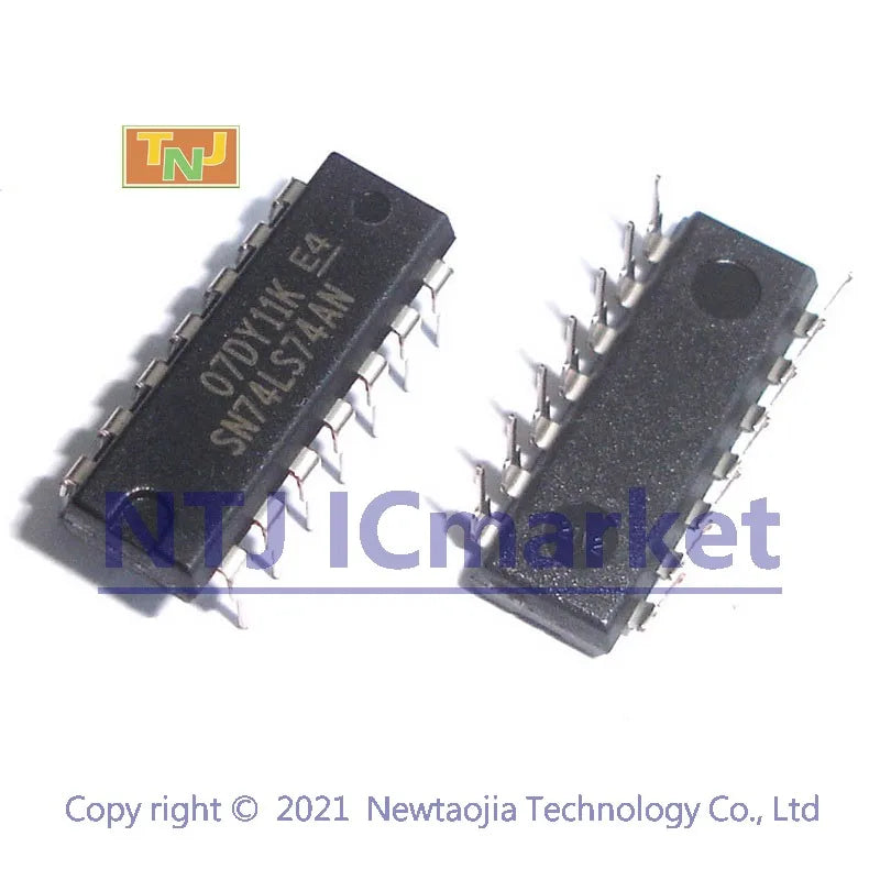 10 PCS SN74LS74AN DIP-14 74LS74AN 74LS74 Dual D-type Positive Edge-triggered Flip-Flops with preset and clear 14-PDIP Chip IC