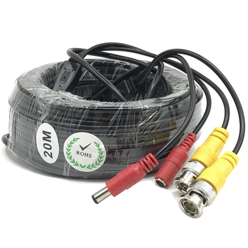 HKBTM High Quality BNC Cable Security CCTV Camera DC Power Copper Core AHD CVI Video Surveillance DVR System