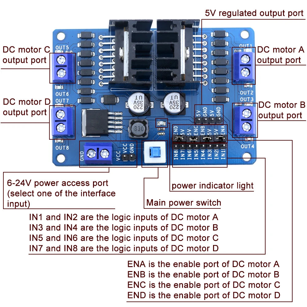 L298N Motor Driving 4WD DC Motor Driving Module L298N Stepping Motor Driving Module Intelligent car Driving Module