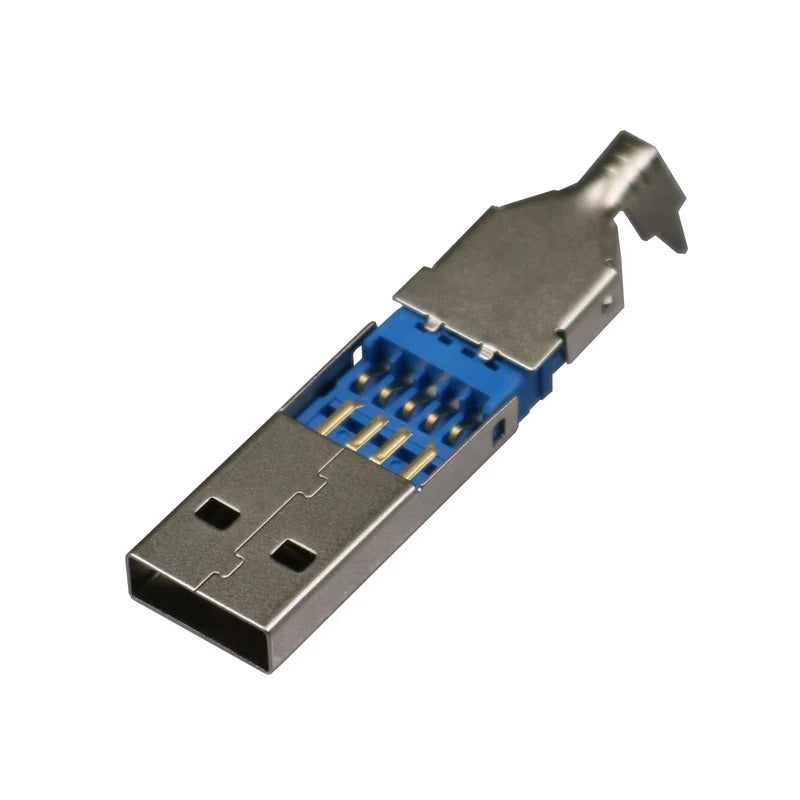 2/5/10Sets USB 3.0 Type A male connector jack soldering type socket 3 in 1 DIY USB 3.0 Jack Male Charging Socket