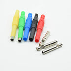 2Pcs Brass Insulated Shrouded Safety 4mm Banana Female Jack Solder Plug Connector Instrument testing red black blue green yellow