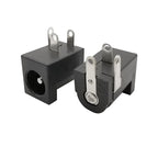 100Pcs DC005 5.5x2.1mm DC Power Supply Jack Socket Female Mount Connector DC-005 2.1mm X 5.5mm Black Barrel-Type PCB Holder