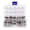 72pcs 6x30mm Fast-blow Glass Fuses Quick Blow Car Glass Tube Fuses Assorted and 10pcs Fuse Seat 6*30 Home Fuse with Box