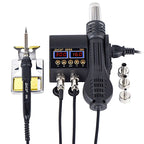 JCD 2 in 1 750W Hot Air Gun LCD Digital Display Welding Soldering Rework Station for Cell-phone BGA SMD PCB IC Solder Iron 8898