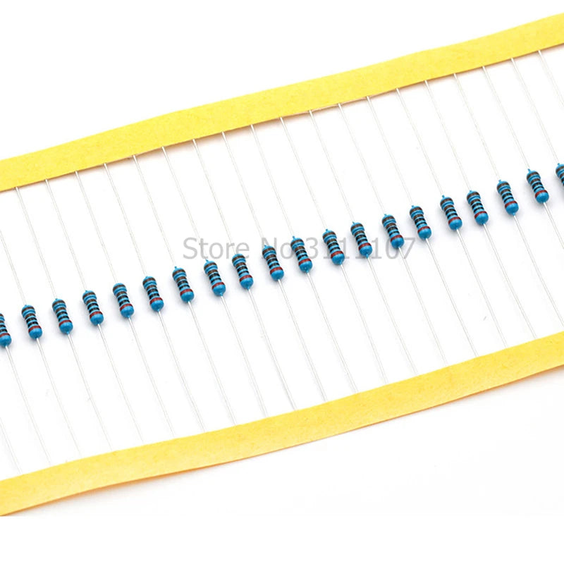 100PCS/LOT 1/4W 1R~22M 1% Metal film resistor 100R 220R 1K 1.5K 2.2K 4.7K 10K 22K 47K 100K 100 220 1K5 2K2 4K7 ohm Resistance