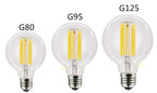 LED Edison Filament Light Retr Bulb Brown Golden G80 G95 G125 4W 6W 8W 10W 12W Dimmable E27 AC 220V Dimmer Restaurant Bedroom