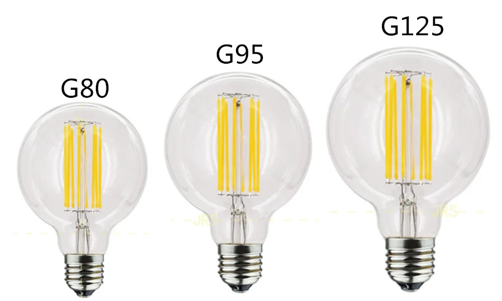 LED Edison Filament Light Retr Bulb Brown Golden G80 G95 G125 4W 6W 8W 10W 12W Dimmable E27 AC 220V Dimmer Restaurant Bedroom