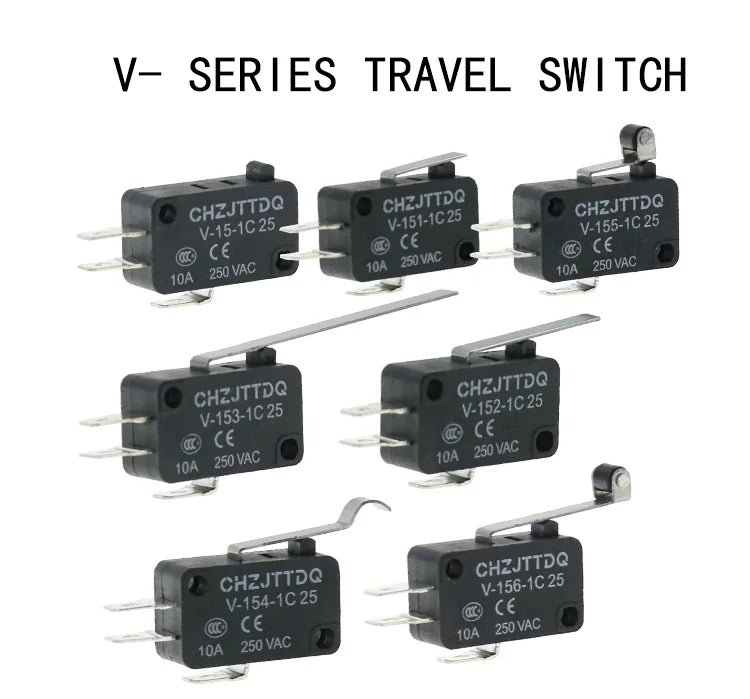 5PCS Momentary Micro Limit Switch CHZJTTDQ V-15.V-151.V-152.V-153.V-154.V-155.V-156   Travel switch limit switch silver contact