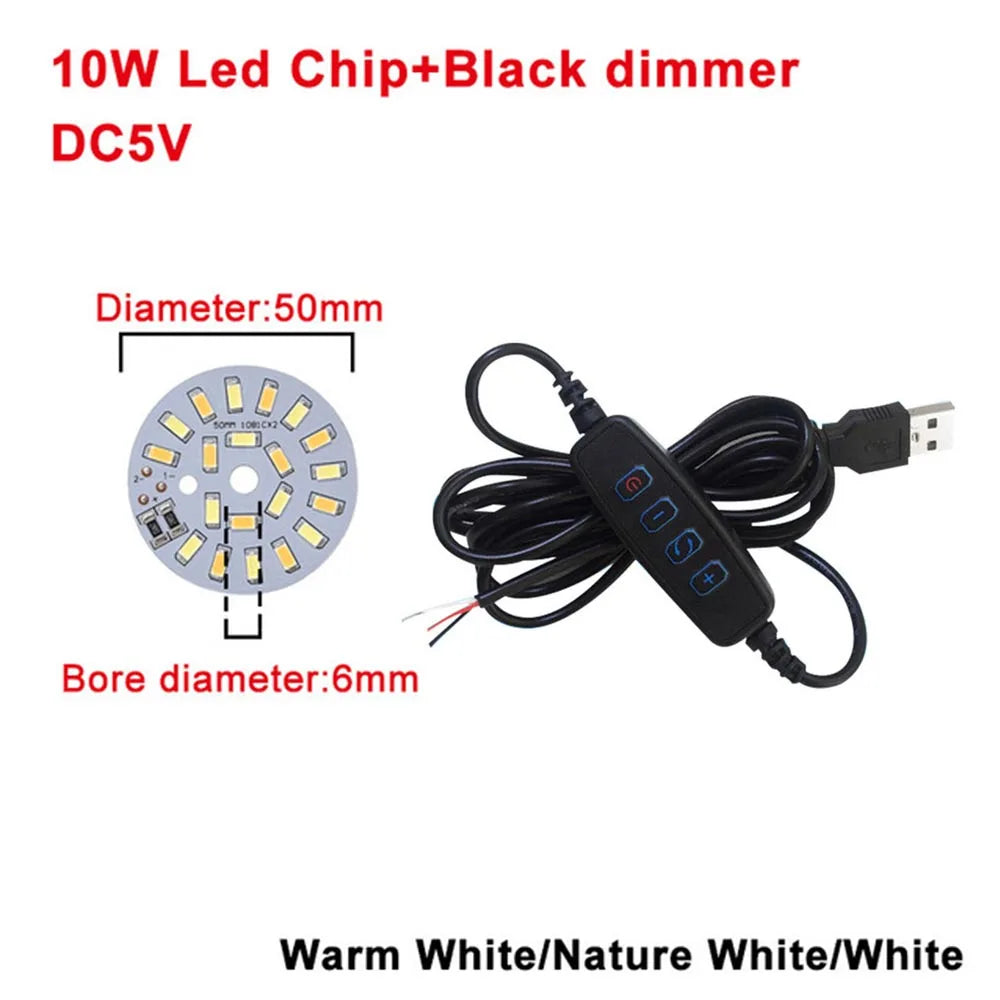 DC5V Dimmable LED Chips 5730 SMD LED Lamp 5W 6W 10W LED Light Beads White Warm White DIY Light Adjustable LED Bulb USB Dimmer