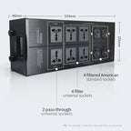 TODN Audio Noise AC Power Filter Power Conditioner Power Purifier Surge Protection with EU Outlets Power Strip