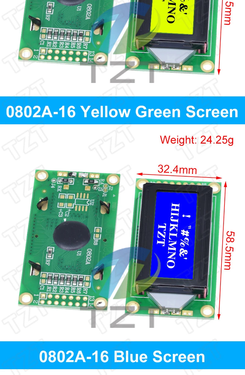 TZT LCD1602 LCD 1602 2004 12864 LCD Display Module Blue Green Screen 16x2 20X4 Character  HD44780 Controller