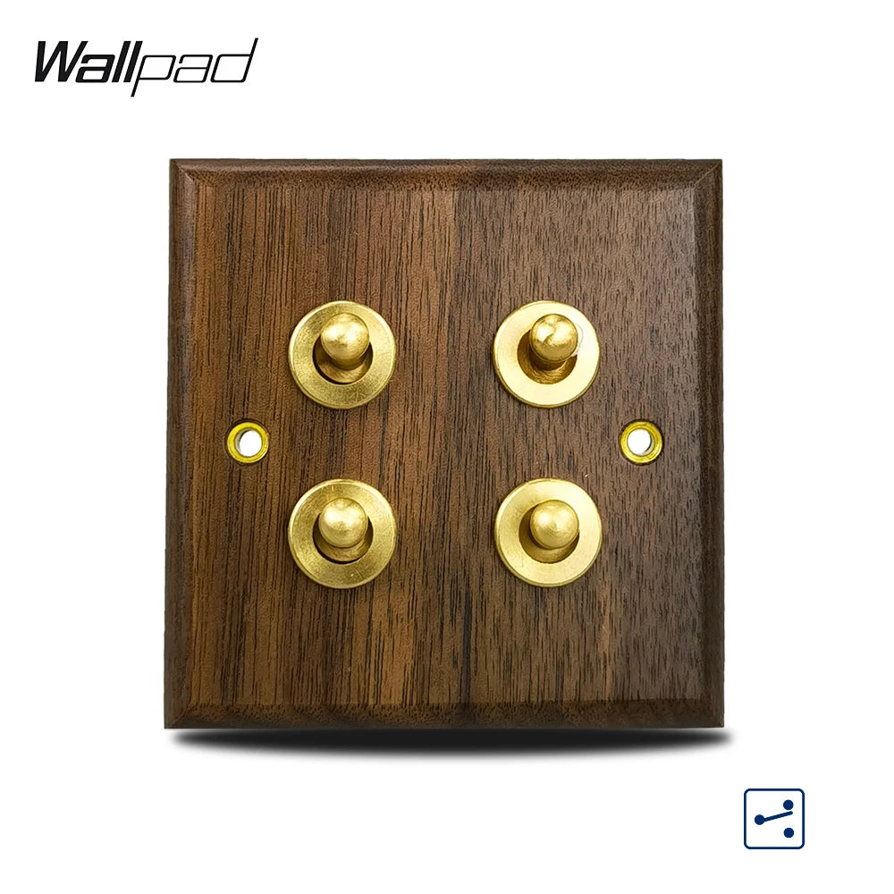 Toggle Wall Switch 1-4 Gang, Solid Wood Frame, EU French Wall Socket, Flush / Surface Mounting, Z6 Wallpad