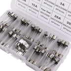 72pcs 6x30mm Fast-blow Glass Fuses Quick Blow Car Glass Tube Fuses Assorted and 10pcs Fuse Seat 6*30 Home Fuse with Box