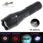 LED Tactical IR Flashlight 1000 Lumen Zoomable Focus 940nm 850nm Torch Infrared Light Hunting Torches Night Vision For Camping