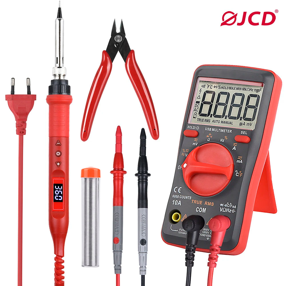 JCD 908U Electric Soldering Iron 80W 220V/110V With Switch Multi-function Button Adjustable Temperature Iron Welding Tools