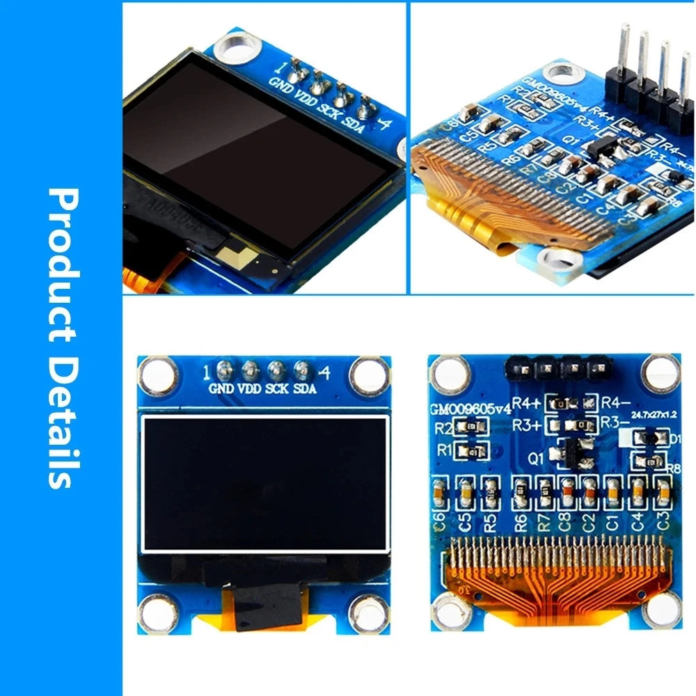 0.96 inch OLED SPI/IIC Serial White/Blue/Yellow OLED Display Module 128X64 I2C SSD1306 12864 LCD Screen Board GND VDD SCK SDA